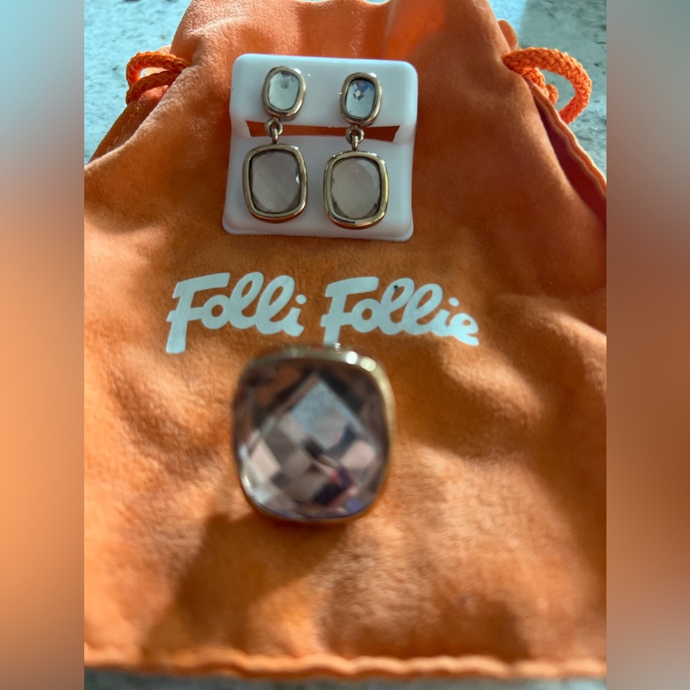 Folli Follie Pink and Gold Jewelry Set